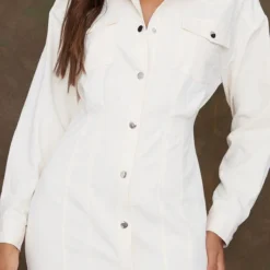 Robe Chemise Cargo Sable à Boutons-pression Et Taille Ajustée -Jolie Vêtue Soldes Magasin 783b0c78f373d415f1e0dbd4aa860387efc02bb2 cnc2844 4