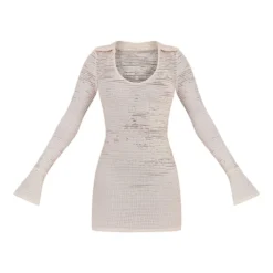 Tall Mini-robe Texturée Crème -Jolie Vêtue Soldes Magasin 7852af27ebe18a63996a9aaa9189ace7ff38beb3 cne2232 5