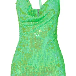 Robe Moulante En Sequins Verts à Dos Nu Et Col Bénitier -Jolie Vêtue Soldes Magasin 785b6208f9ce0c7e40767e0e5c05cd7540f6346a cmz2164 6