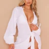 Mini Robe De Plage Effet Lin Texturé Blanc à Décolleté -Jolie Vêtue Soldes Magasin 787fd0030f3525702fcd7352d76a557125b7d285 cmy6922 1