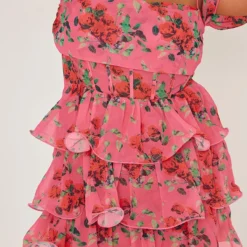 Plus Robe Moulante Rose Fleurie à Fronces -Jolie Vêtue Soldes Magasin 78d3b3161706bb4f89ac4b4bef74265be8f5cf45 cne0713 4