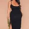 Plus Robe Mi-longue En Jersey Noir à Fente Et Fines Bretelles -Jolie Vêtue Soldes Magasin 79a9224f4800d124bebc61d267793aeccb30952f cml2261 1