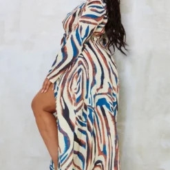 Plus Robe Longue Gris Pierre Imprimé Zèbre à Torsade -Jolie Vêtue Soldes Magasin 79e2e5ab062055d01ffd4cf8e80a9df8a3484872 cmw8951 3