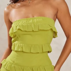 Petite Mini Robe Bustier Vert Citron Volantée -Jolie Vêtue Soldes Magasin 7a1c13a646f77f62fc4f17f2925c352534c80aa2 cnd7141 4