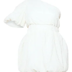 Plus Robe Bouffante Texturée Crème à épaule Unique -Jolie Vêtue Soldes Magasin 7a35a7ea4467eab7b3c527048289d9bfc6b9e2a5 cne0769 5