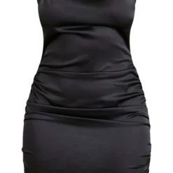 Shape Robe Moulante Stretch Satinée Noire Froncée à Col Bénitier -Jolie Vêtue Soldes Magasin 7a40869a621dd81e11a56507cb6afa6315ffae9c cnc4565 5