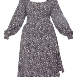 Plus Robe Mi-longue Noire Fleurie à Manches Bouffantes -Jolie Vêtue Soldes Magasin 7a68985c245a8d14c3be2c69f119396a4ca0c796 cmq1020 6