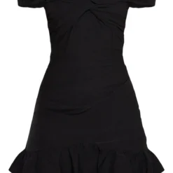 Robe Moulante Noire à Col Bardot Et Effet Plissé -Jolie Vêtue Soldes Magasin 7a73e5ff7dc07577fb3a399928eae5378f767a88 cmd4021 3