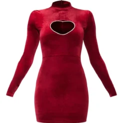 Robe Moulante Rouge En Velours à Découpe Coeur Strassé -Jolie Vêtue Soldes Magasin 7b27a1673ab31e745113657dd3cd1dfe66c07290 cnb2497 5