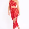 Robe Longue Asymétrique Transparente En Dentelle Rouge à Découpes -Jolie Vêtue Soldes Magasin 7b4c86de59624d73253b72566612a9096107a9d9 cne3800 1