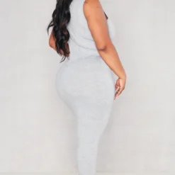 Plus Robe Longue Gris Chiné à Encolure Ronde -Jolie Vêtue Soldes Magasin 7ba16815a8a639e24123f1b70c7d9c7519421139 cme0150 3