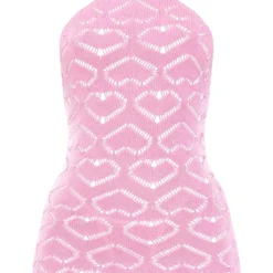 Mini Robe En Maille Tricot Crochetée Rose Clair à Coeurs Découpés -Jolie Vêtue Soldes Magasin 7ba3caf19e43da948b99501faaae712bf2422b36 cnc6512 5