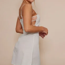 Robe Moulante Effet Lin Gris Pierre à Lanières Sur Les Côtés -Jolie Vêtue Soldes Magasin 7bbc1d8b95d6bce89e062fa87a8f17b46bb8a30f cnd5419 2