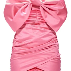 Robe Moulante Satinée Rose Froncée à Découpes Et Détail Noeud -Jolie Vêtue Soldes Magasin 7bc8e690612a5ab47d9af75623cf78126facd514 cnb3666 5