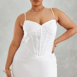 Plus Robe Moulante Blanche Détail Bretelles -Jolie Vêtue Soldes Magasin 7bd198a4f946543ea7316247f3d979d3201d8e57 cnd4871 1