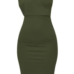 Petite Robe Mi-longue Asymétrique Kaki à épaule Drapée -Jolie Vêtue Soldes Magasin 7bfcdb87d0e1dec40085e712047ac40927e43cef cnb9859 5