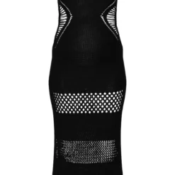 Maternité Robe De Grossesse Longue En Maille Crochet Noire Ajourée Sur Les Côtés -Jolie Vêtue Soldes Magasin 7c00a144a9f4411e6b551834814d6da110735f3d cmw7892 6