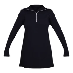 Robe Pull Oversize Côtelée Noire à Col Haut Et Demi-zip -Jolie Vêtue Soldes Magasin 7c284742c1ebbfc8d17dcb6b6710e9dbe79da0d1 cnc2873 5