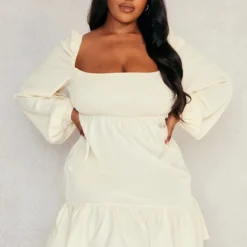 Plus Robe Droite En Mousseline De Soie Crème Froncée 8 Plus Robe Droite En Mousseline De Soie Crème Froncée -Jolie Vêtue Soldes Magasin 7c3cc404d1ee24c4088d51baab2259fe00c609b9 cnd2788 3