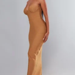 Robe Longue Bustier Camel à Détail Corset Et Derrière Fendu -Jolie Vêtue Soldes Magasin 7cc1d7579f236aa82b0d9655e7cd3b853d128a64 cnd0005 3