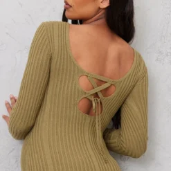 Maternité Robe Moulante De Grossesse Longue En Maille Tricot Kaki à Nouer Derrière -Jolie Vêtue Soldes Magasin 7d0b81e23374b4559073f3ec98973384ebe56da6 cnd2820 4