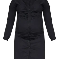 Maternité Robe Chemise De Grossesse Mi-longue Noire Froncée -Jolie Vêtue Soldes Magasin 7dd5e40c9ad3d00497d5bf7cc61f15f58048f762 cmz7945 6