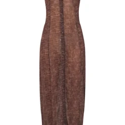 Robe Longue En Mousseline De Soie Chocolat Imprimé Croco -Jolie Vêtue Soldes Magasin 7e63d435b43ad0a09948949cb38721040de59dc3 CMW1225 5