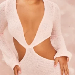 Petite Mini-robe En Maille Tricot Rose Bonbon à Découpes -Jolie Vêtue Soldes Magasin 7e8cf055f5ee0d7e40d61326303b1ba96fe4e802 cne8190 4