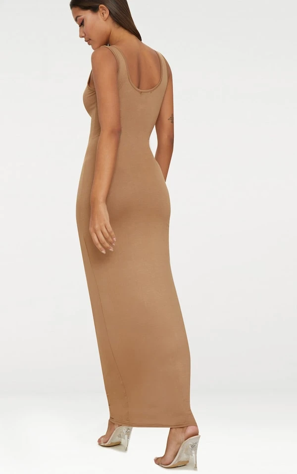 Robe Longue Basique Camel 4 Robe Longue Basique Camel – Image 2