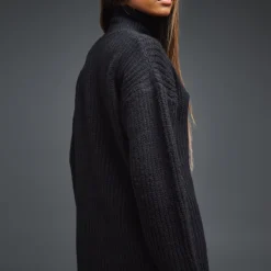 Robe Pull Oversize Noir Profond En Maille Chunky à Col Roulé -Jolie Vêtue Soldes Magasin 7f193256596966499e99eb03e7c4d04e21f4c54d cnc2712 2