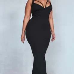 Plus Robe Longue Noire à Bretelles -Jolie Vêtue Soldes Magasin 7f53e337e0df009afedef60afae1e3d3a8653031 cnb6946 3