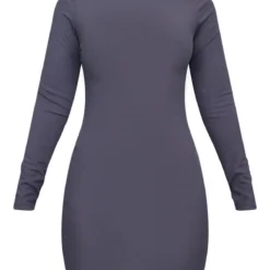 Robe Moulante Côtelée Gris Anthracite à Dos Lacé Et Manches Longues -Jolie Vêtue Soldes Magasin 7f7697627396e6ace9ae850c3a09c94fdb2c7783 cnc5777 5