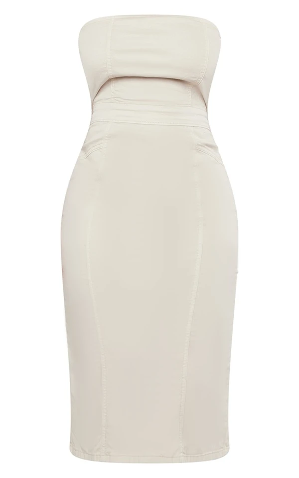 Shape Robe Mi-longue En Jean Gris Pierre à Parties Contrastantes 7 Shape Robe Mi-longue En Jean Gris Pierre à Parties Contrastantes – Image 5