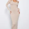 Robe Mi-longue En Jersey Gris Pierre à Bretelles Et Manches Longues -Jolie Vêtue Soldes Magasin 7fdeb7ab21e585ebed771c416b307df93ff295a1 cnd4103 1