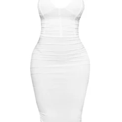 Shape - Robe Mi-longue Moulante à Contraste Blanche -Jolie Vêtue Soldes Magasin 800047ffb728a00f0d0474aa80c6ba1ea5bd5236 clx5709 6
