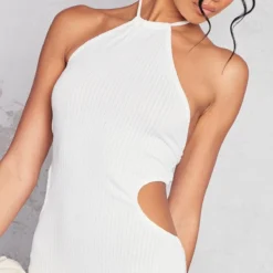 Robe Longue Blanche Côtelée Texturée à Dos Nu Et Découpes -Jolie Vêtue Soldes Magasin 811fca8e62efa60bc54c04245c4b1874c4b922b1 cne2872 4