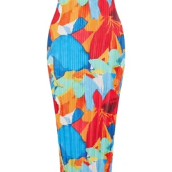 Logic Robe Bustier Longue Plissée Multicolore à Fleurs Abstraites Et Dos Bénitier -Jolie Vêtue Soldes Magasin 813ffd336311abb3f55c00490a6ac2907f3d00ea cne8712 5