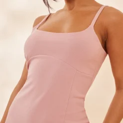 Robe Moulante Fendue Côtelée Texturée Rose Foncé à Bretelles -Jolie Vêtue Soldes Magasin 81d990d845aa8038a2dc42ca05bf61a5fa9ec43d cnc7736 4