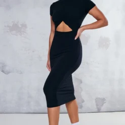 Robe Mi-longue Noire En Jersey à Mancherons Et Découpes Détail Noeud -Jolie Vêtue Soldes Magasin 81e0e8f59861dcac5d2bf9f8ec4e40b189bfeaa8 cnb7235 3