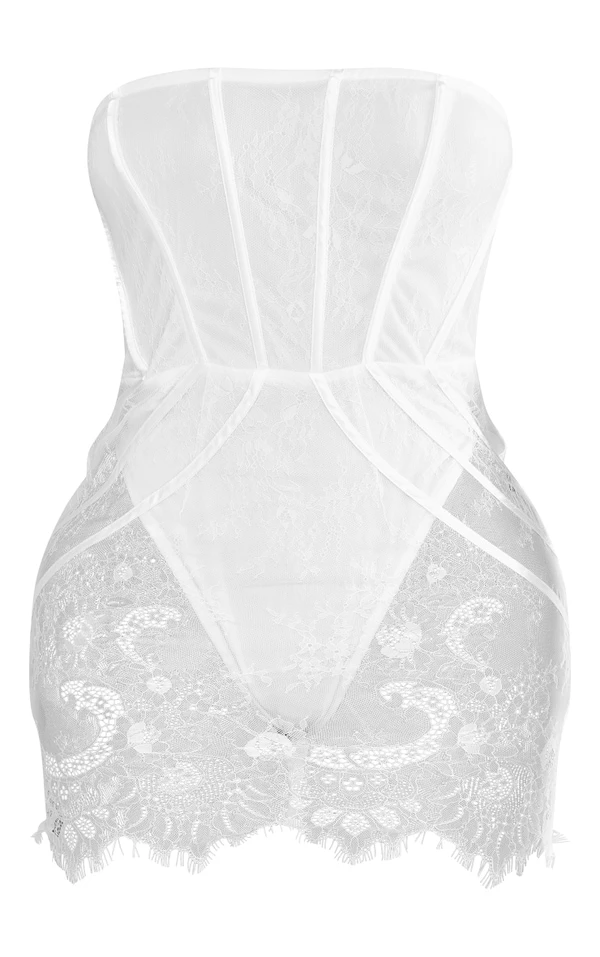 Shape Mini Robe Corset Blanche Détail Dentelle 7 Shape Mini Robe Corset Blanche Détail Dentelle – Image 5