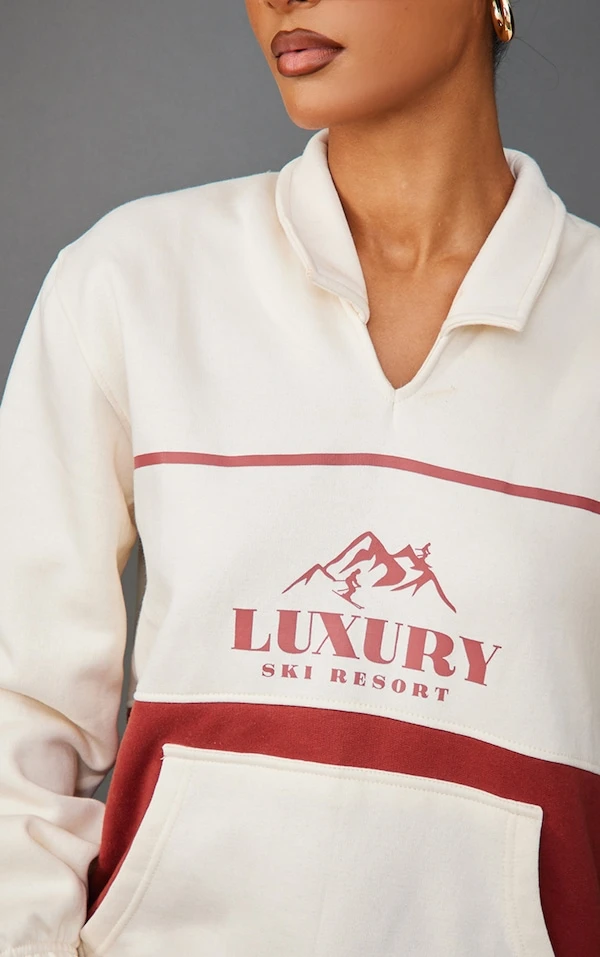 Robe Pull Crème à Doublure En Polaire Avec Col Et Parties Contrastantes 6 Robe Pull Crème à Doublure En Polaire Avec Col Et Parties Contrastantes – Image 4