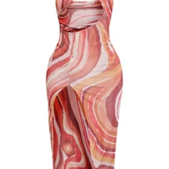 Robe Moulante Mi-longue En Acétate Découpée Orange Imprimé Abstrait à Dos Nu -Jolie Vêtue Soldes Magasin 82a96ad8c2f45f09a225a55bdd69afe181a6778b cne7747 5