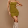 Petite Robe Moulante Côtelée Vert Olive Lacée Dans Le Dos -Jolie Vêtue Soldes Magasin 83010358f074b0ff74a5ed61383f1ef1f4104f4e cnd4339 1