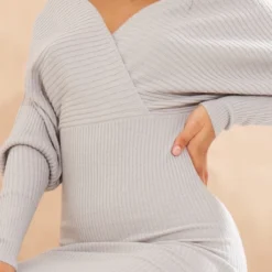 Robe Pull Cache-coeur Grise à épaules Dénudées -Jolie Vêtue Soldes Magasin 83a257087bcd7a9e5a285cbe572afd6946689af2 cmu0239 5