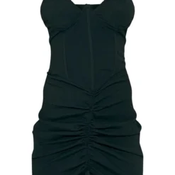 Robe Moulante Texturée Froncée Noire à Armatures Et Liserés -Jolie Vêtue Soldes Magasin 83a2f7b313026ecd0a94b44d888f46ac736119cf cnd7683 5