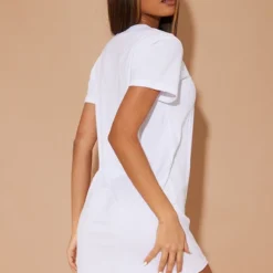 Robe T-shirt Basique Blanche à Manches Courtes -Jolie Vêtue Soldes Magasin 83c7e512d58e397cdf264f84f05f5c76b90eaa9c clr5892 3