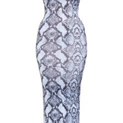 Shape Robe Moulante Longue Bleue Imprimé Serpent à Bretelles Spaghetti -Jolie Vêtue Soldes Magasin 83cb5317358d48fb3cd123ec1405f991573f07f6 cne0628 5