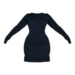 Plus Robe Moulante Côtelée Noire à Ourlet Volanté -Jolie Vêtue Soldes Magasin 83d0dc4ce563bcc184a2004f48f04fa7f4608f0e cnc5171 5