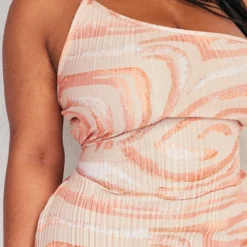 Plus Robe Mi-longue Asymétrique Pêche Zébrée Plissée -Jolie Vêtue Soldes Magasin 84103e2467a555cad5f2f1c2dbd5bfbe2ecb90ed cnd9047 4