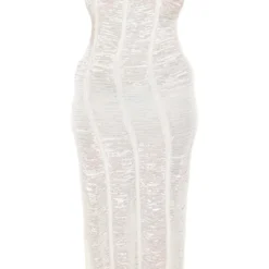 Shape Robe Longue En Maille Tricot Ajourée Crème à Dos Nu -Jolie Vêtue Soldes Magasin 8470356cec5a5e704e80600e72e987cc5db9748e cne9174 5